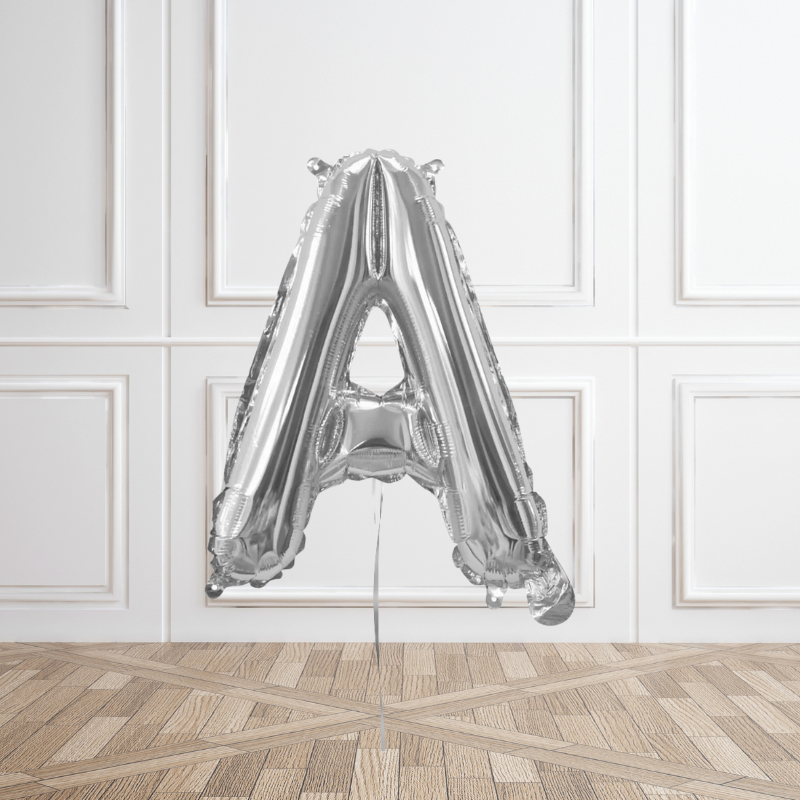 Silver Helium Foil Letter Balloons