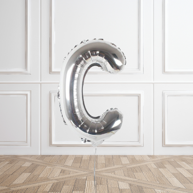 Silver Helium Foil Letter Balloons