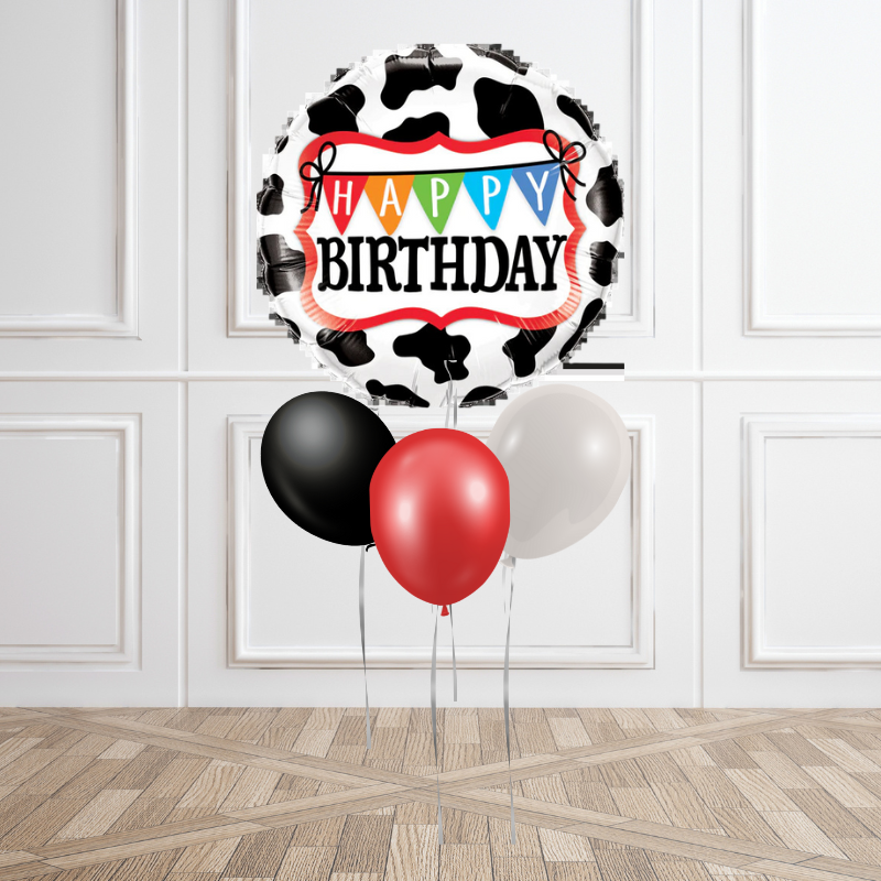 Cow Print Birthday Balloon Bouquet