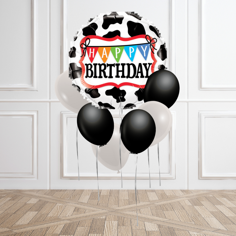 Cow Print Birthday Balloon Bouquet