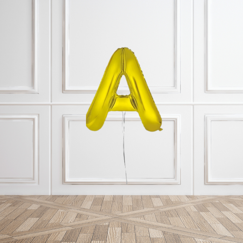 Gold Helium Letter Balloons