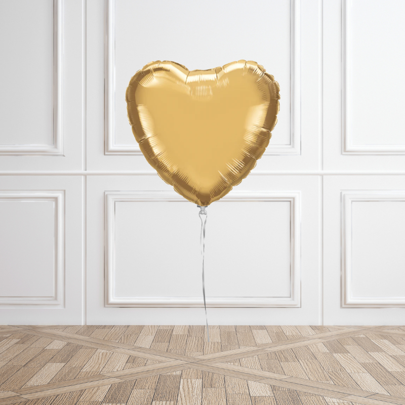 Chrome Gold Helium Foil Heart Balloon