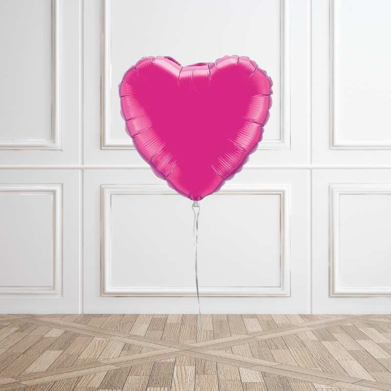 Magenta Helium Foil Heart Balloon