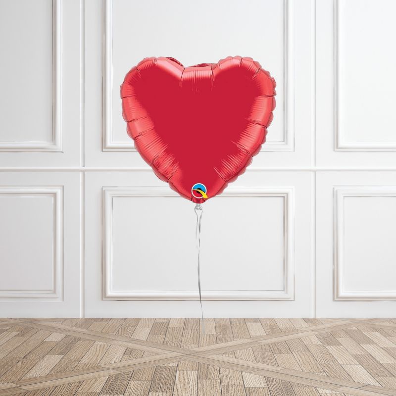 Ruby Red Helium Foil Heart Balloon