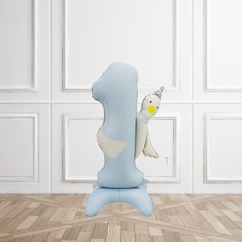 Baby Blue Duck First Birthday Foil Balloon