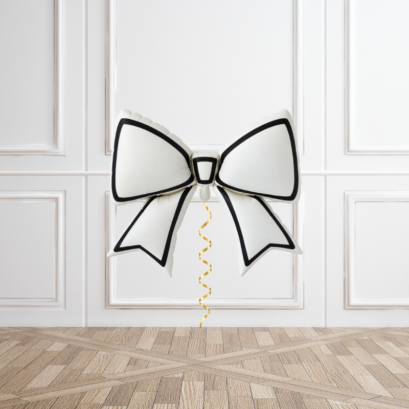 Chic Monochrome Bow Helium Foil Balloon