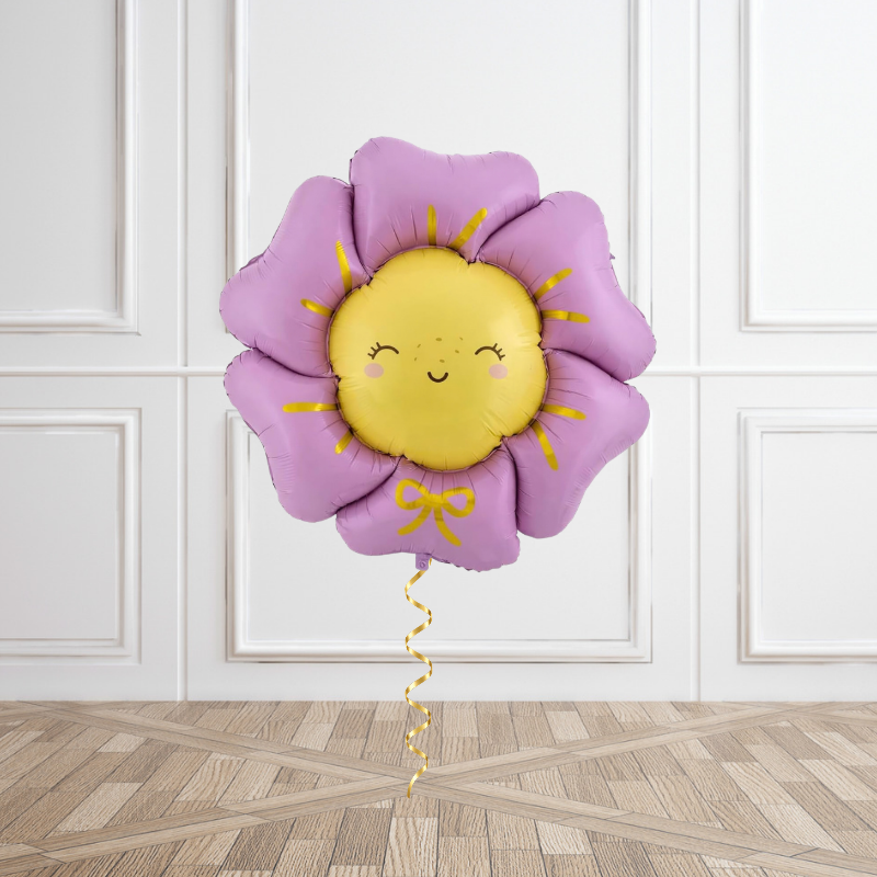 Purple Daisy Flower Helium Foil Balloon