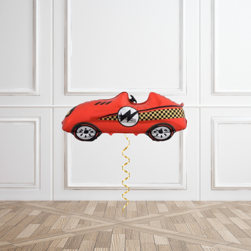 Red Racing Car Helium Foil Balloon