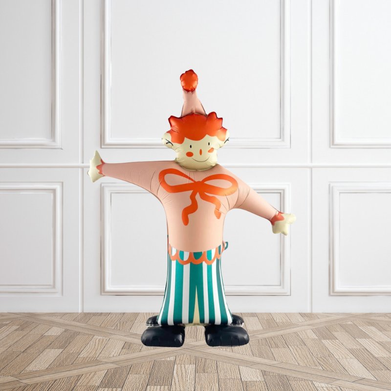 Playful Orange Juggler Foil Balloon