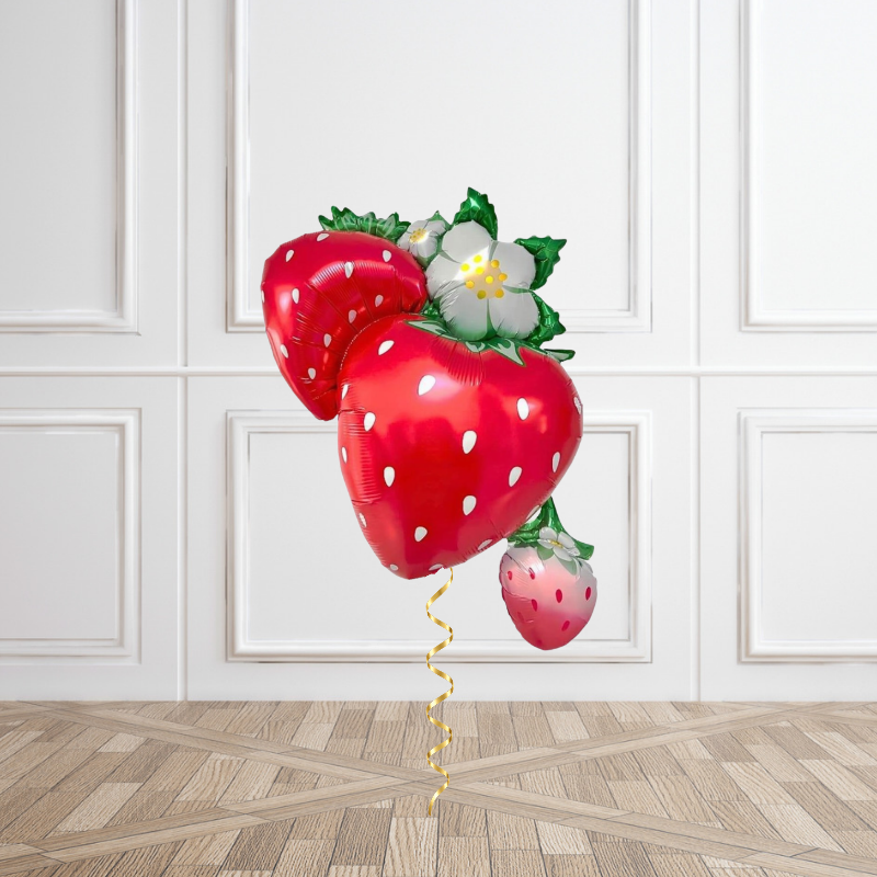 Red Strawberry Vine Helium Foil Balloon