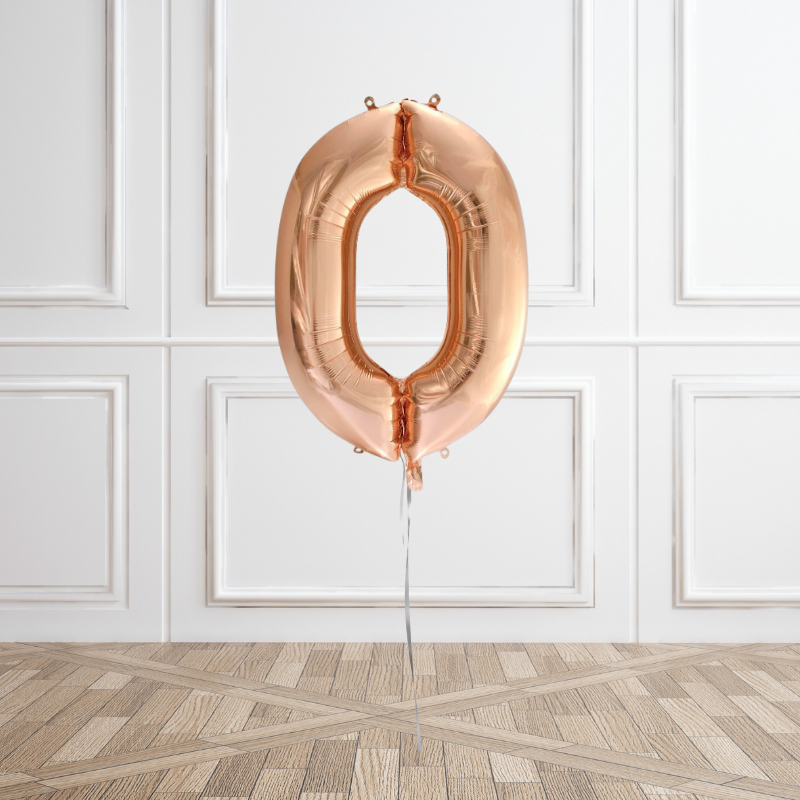 Rose Gold Number Helium Balloons