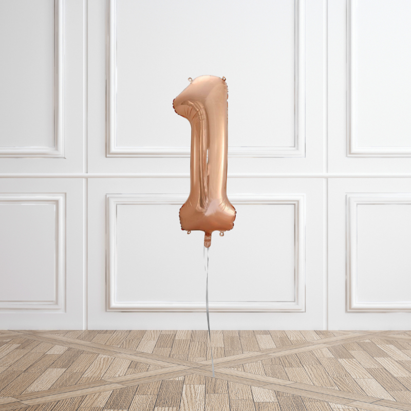 Rose Gold Number Helium Balloons