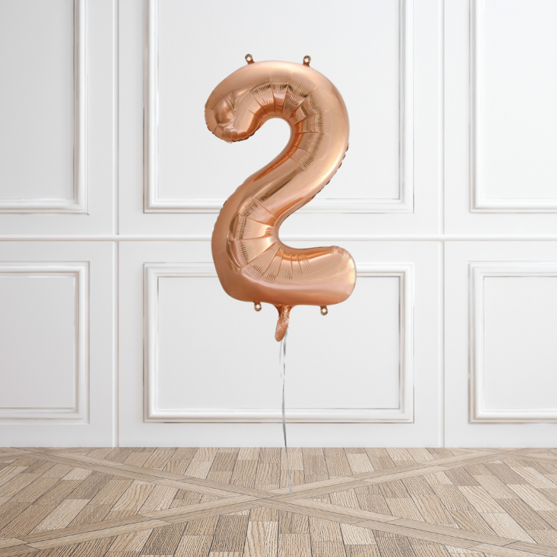 Rose Gold Number Helium Balloons