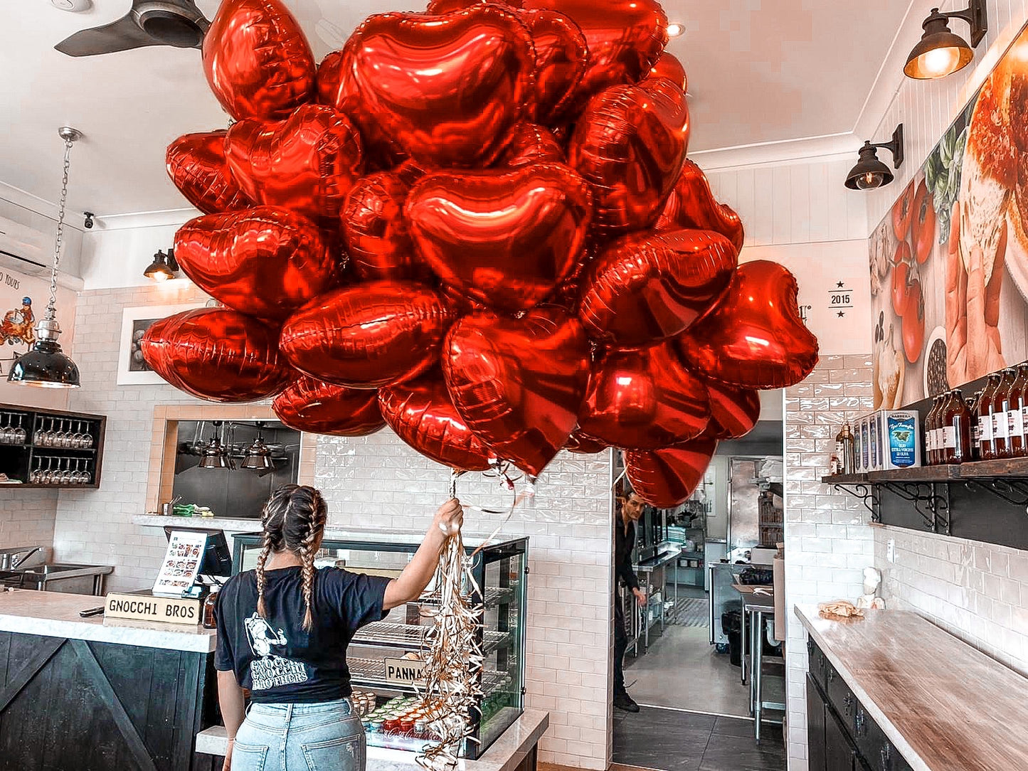Heartstopper Bunch of Red Heart Balloons for Valentine's Day
