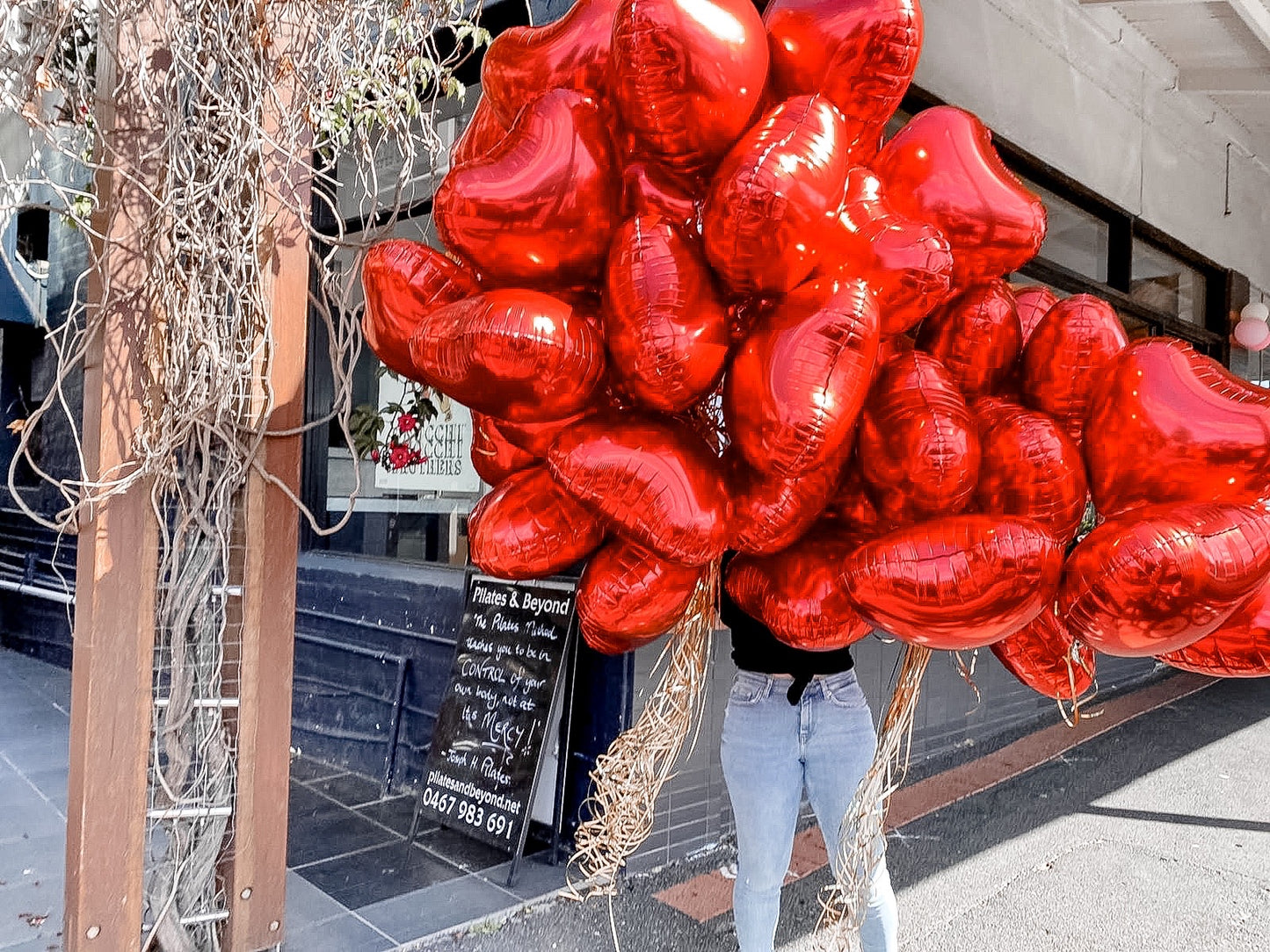 Heartstopper Bunch of Red Heart Balloons for Valentine's Day