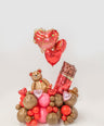 Valentine's Love Teddy Bear Balloon Bouquet with Hearts